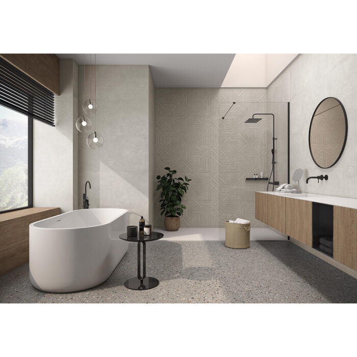 gobi_grigio_roomset_1 Terrazzo Gobi 60x60 Grigio Matt - Image 1