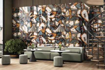 BURNT CHARCOAL GLASS TILE 60X120 CM