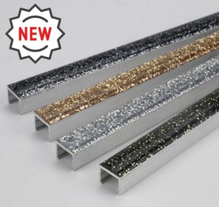 Glitter Tile Edge Trim 10mm  SILVER + GOLD