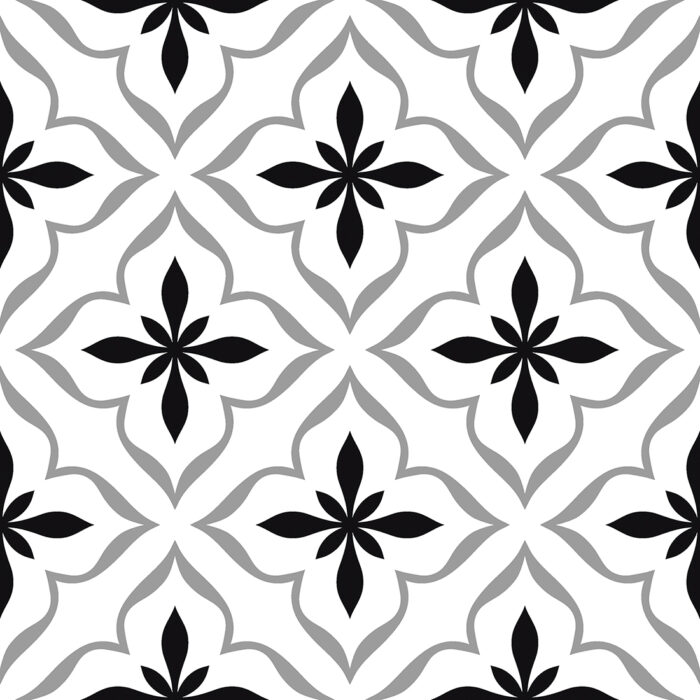 DC22084 Antique Cube Pattern 20x20 Black Matt - Image 1