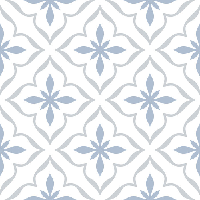 DC22084 Antique Cube Pattern 20x20 Blue Matt - Image 1