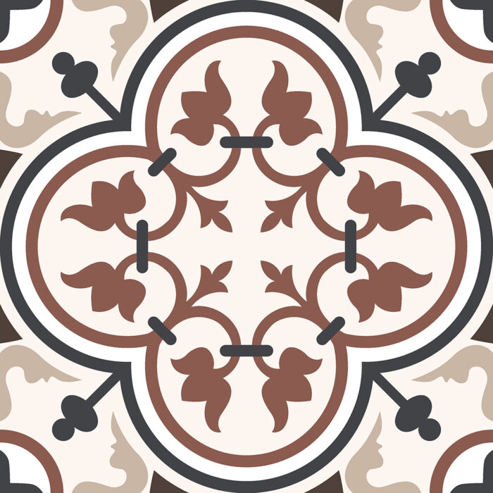 DC22084 CLASSIC CUBE PATTERN 20X20 BROWN MATT - Image 1