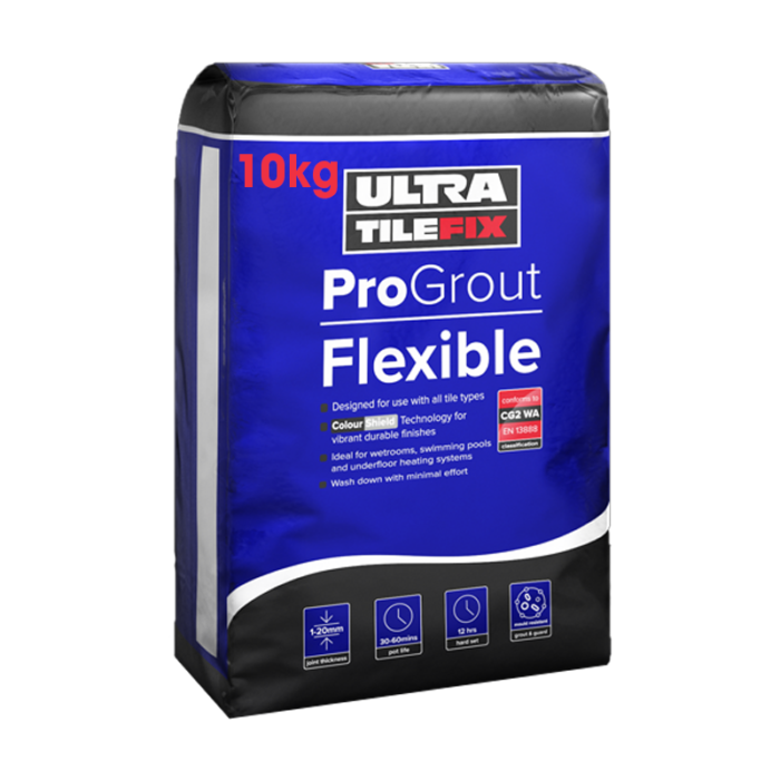 progrout 10kg07022020073020 Ultra Tile Fix ProGrout Flexible Wall & Floor Grout 10kg (Choice of Colours) - Image 1