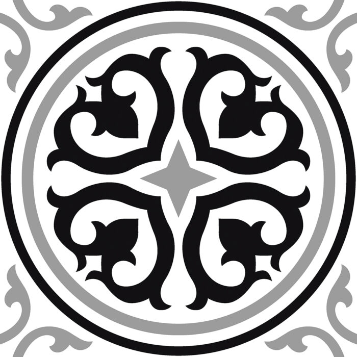 DC22084 VINTAGE CUBE PATTERN 20X20 BLACK MATT - Image 1