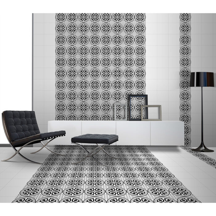 VINTAGE CUBE PATTERN 20X20 BLACK MATT - Image 2